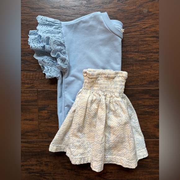 Jessica Simpson Light Blue Tee and Cream Skirt Set - like new - Picture 2 of 10